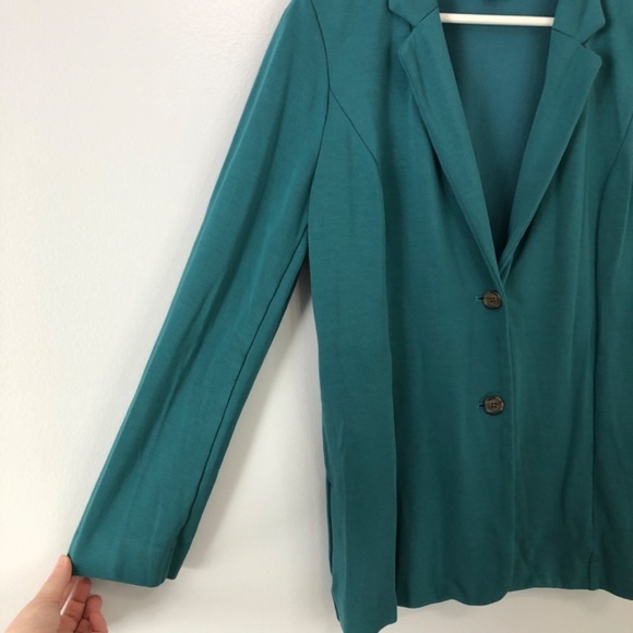 J. Jill Wearever Teal Blazer Women's Size MP Relaxed Fit - Picture 7 of 14